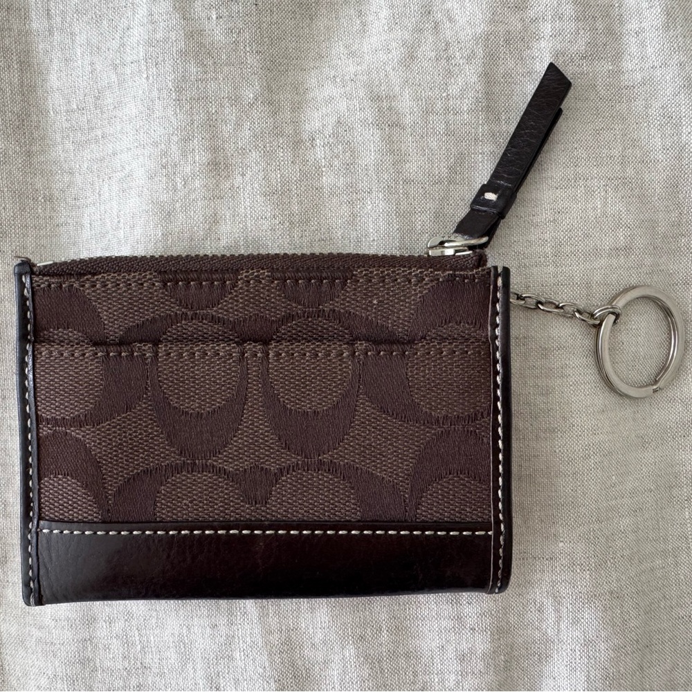 COACH coin purse in brown logo